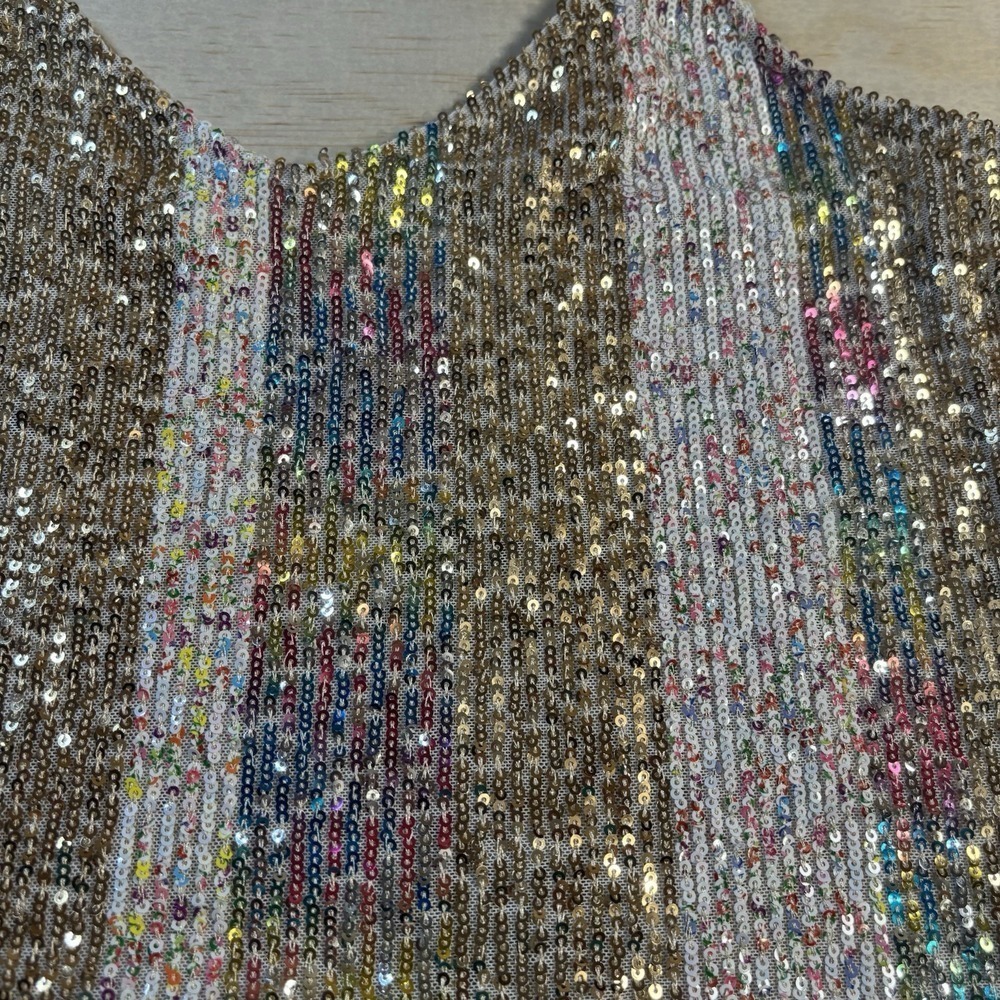 Alter'd State Sequin Rainbow Tank Top Size Small -Stretchy - Picture 2 of 9